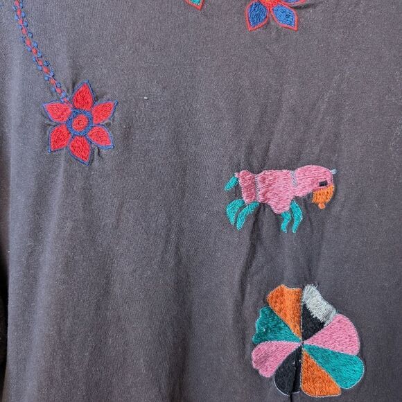 Kimchi Blue brown embroidered oversized t shirt Small - Picture 6 of 10